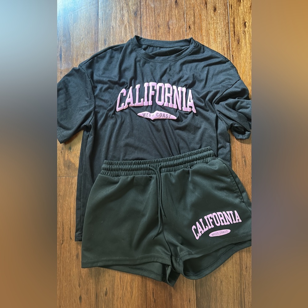 SHEIN Black and Pink Women's Shorts